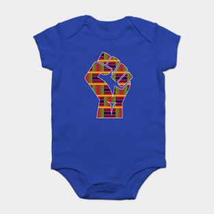 Kente Cloth Black Power Fist Baby Bodysuit